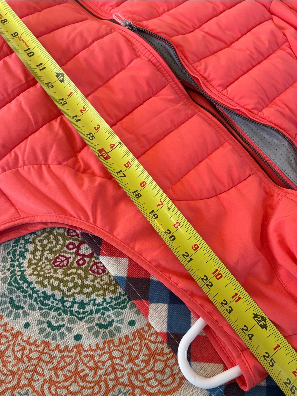 Tangerine Size XXL Quilted Puffer Vest in Vibrant Orange-Red - Picture 10 of 12